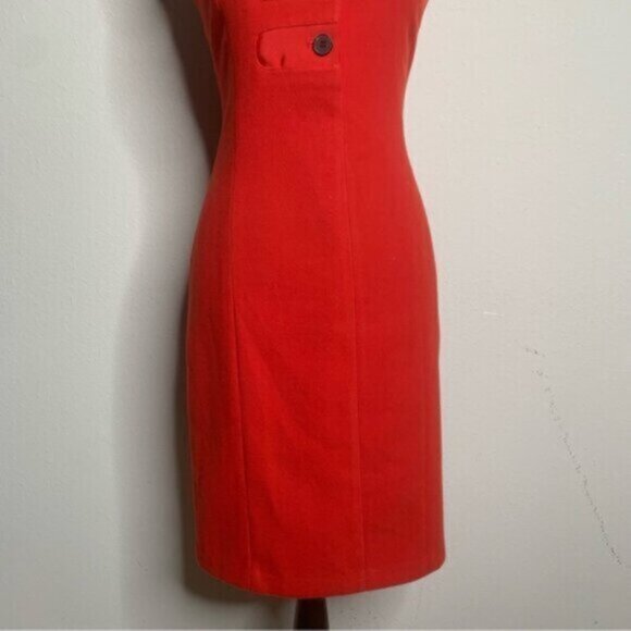 J. McLaughlin Orange Sleeveless Vintage Button Sheath Dress - Picture 9 of 14